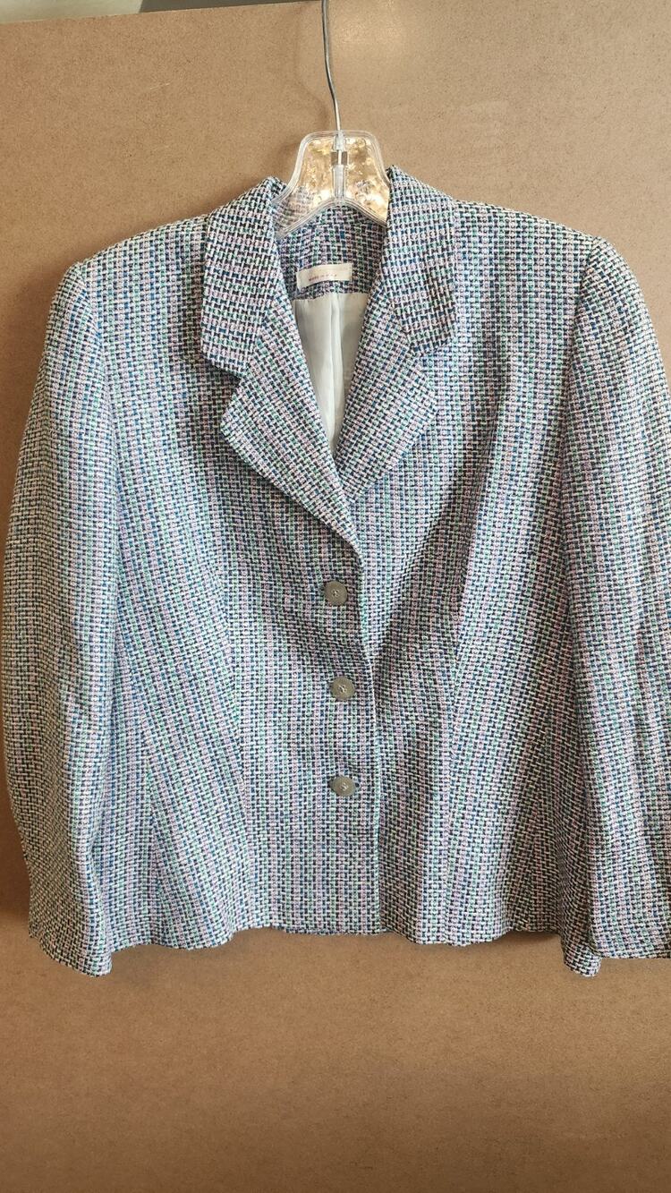 Vintage Bowdon Pastel Tweed Blazer Women's Size 8 Boucle Knit USA Made #228